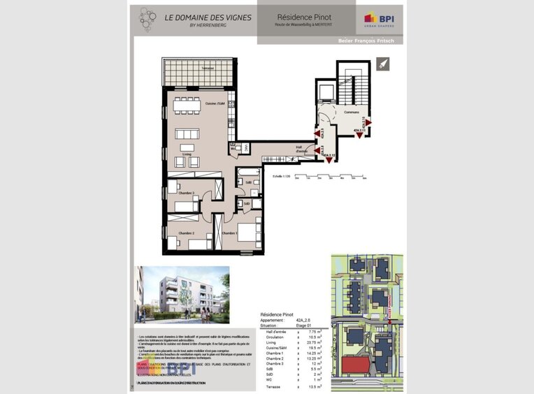 Apartment for sale 3 bedrooms in Mertert (LU) - Ref. 6571824