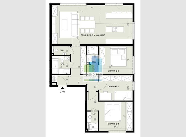 Apartment for sale 3 bedrooms in Capellen (LU) - Ref. 6816368