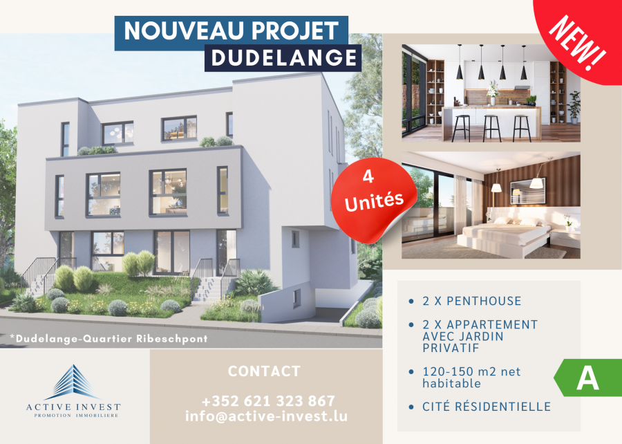 Appartement à vendre 4 chambres à Dudelange