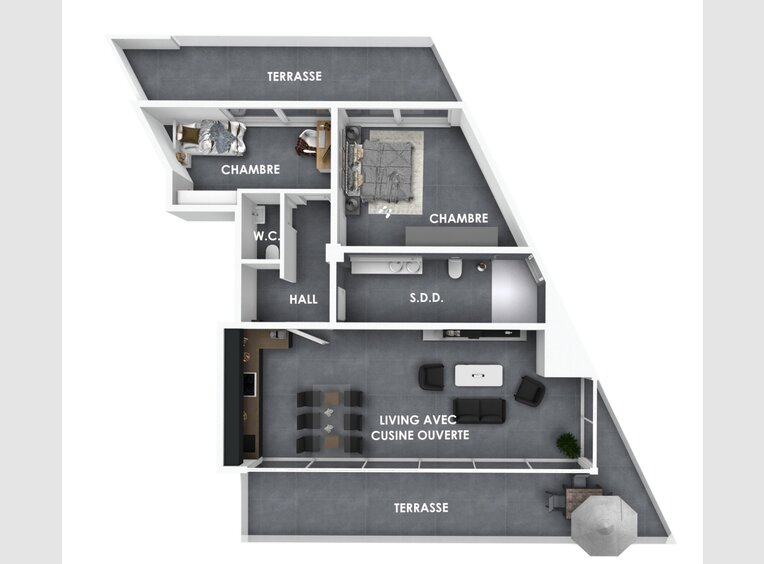 Penthouse-Wohnung zum Kauf 2 Zimmer in Tetange (LU) - Ref. 6681121
