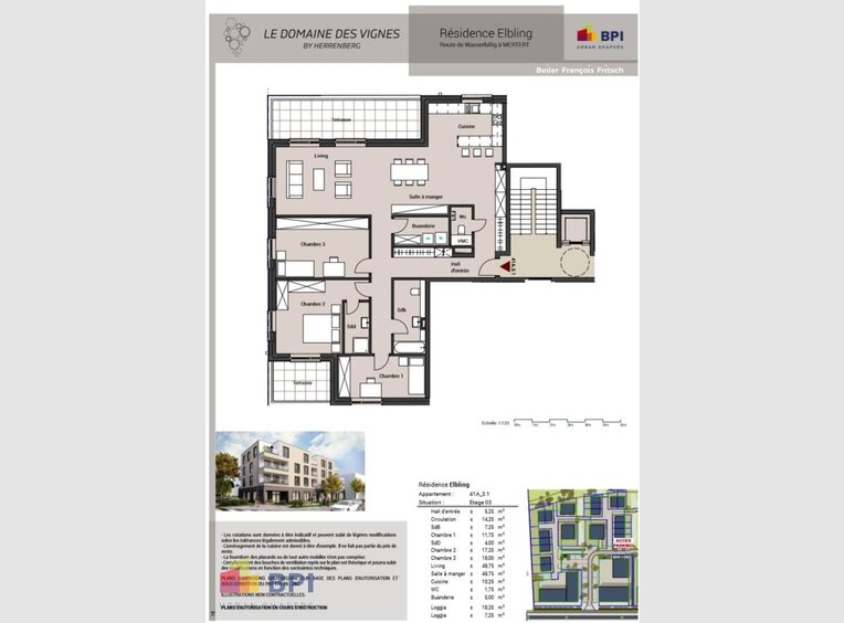 Penthouse à vendre 3 Chambres à Mertert (LU) - Réf. 6701393