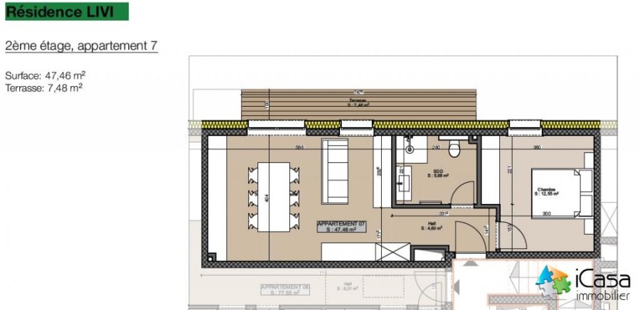 Appartement à vendre 2 chambres à Bertrange