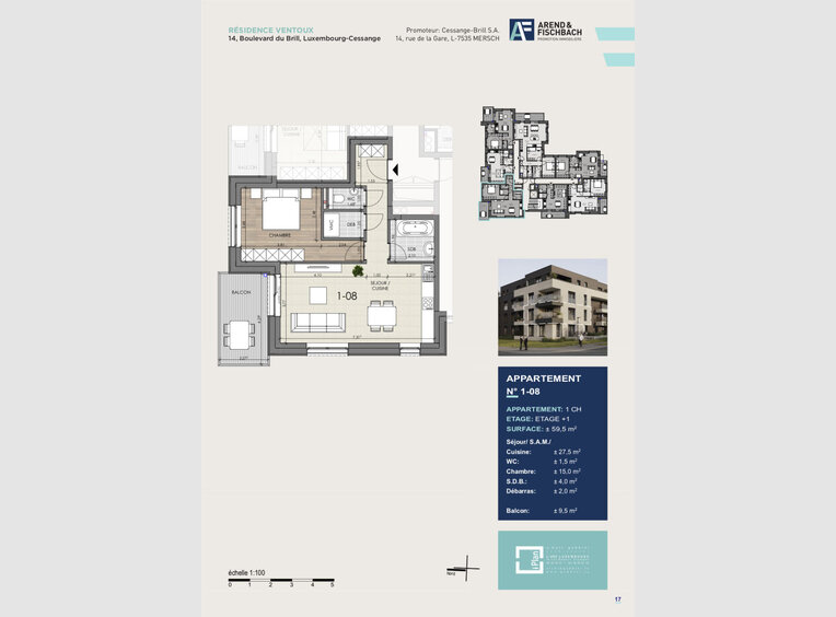Appartement à vendre 1 Chambre à Luxembourg (LU) - Réf. 6555505