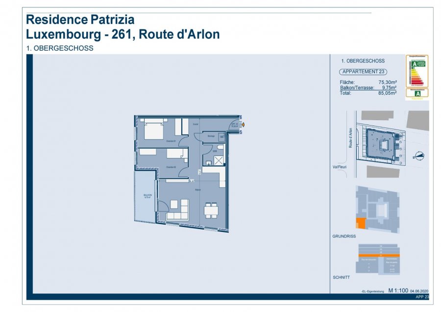 Appartement à vendre 2 chambres à Luxembourg-Belair