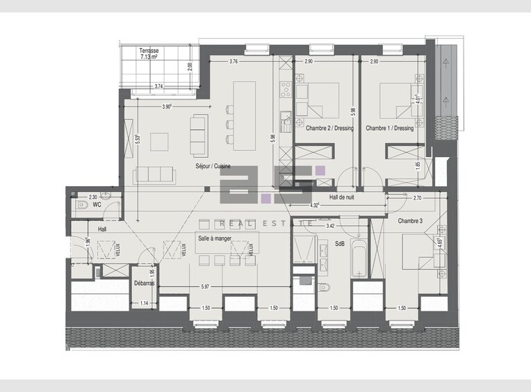 Penthouse à vendre 3 Chambres à Mondercange (LU) - Réf. 6735553