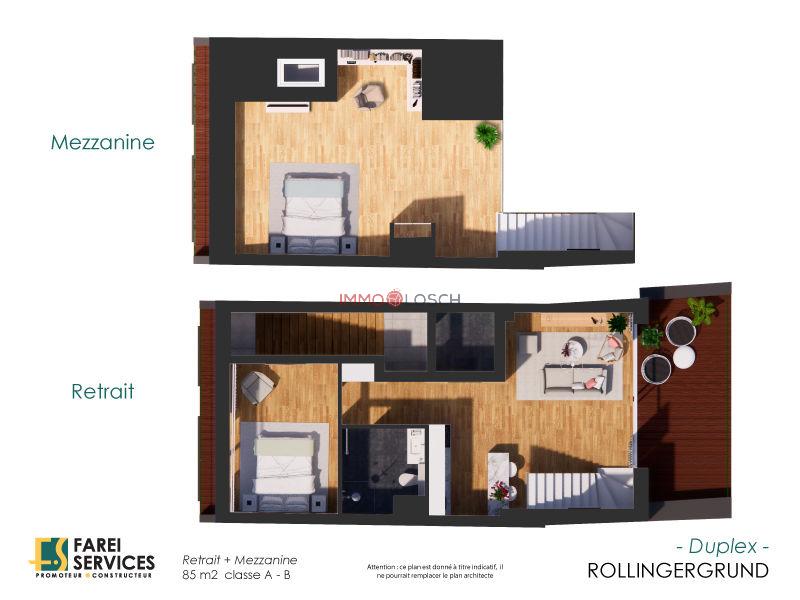 Duplex à vendre 2 chambres à Luxembourg-Rollingergrund