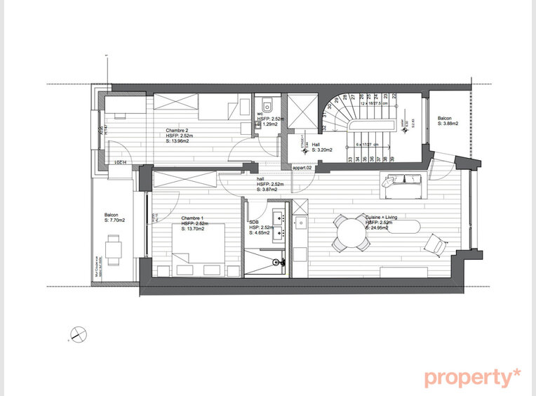 Appartement à vendre 2 Chambres à Luxembourg (LU) - Réf. 6430098