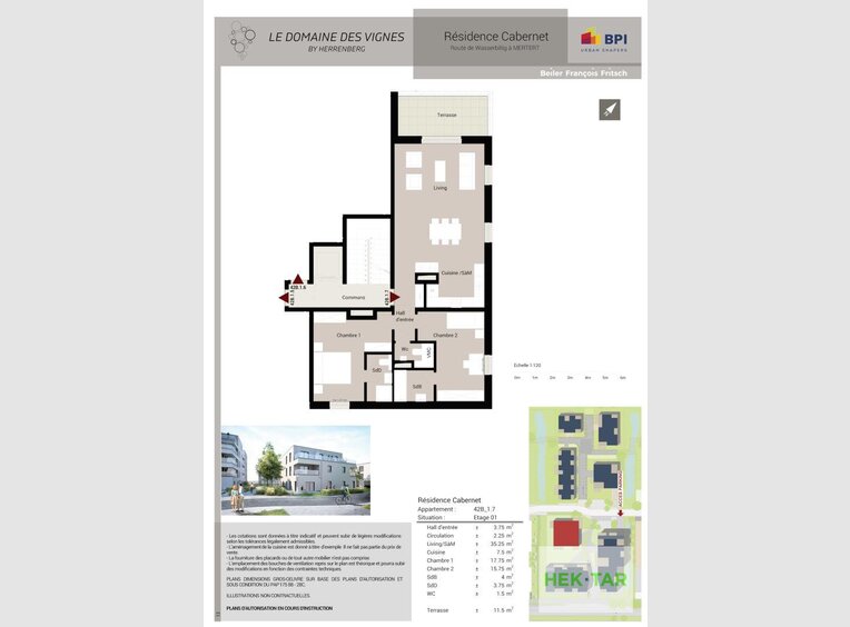 Penthouse for sale 3 bedrooms in Mertert (LU) - Ref. 6644659