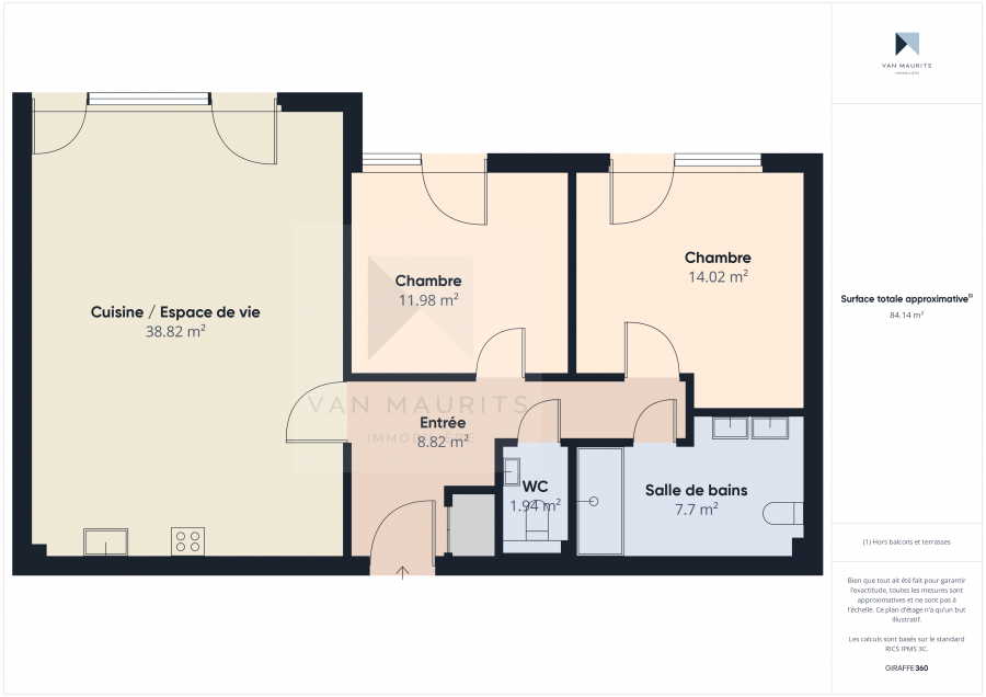 Appartement à vendre 2 chambres à Luxembourg-Gasperich - Cloche d'or