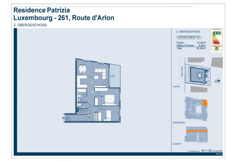 Appartement à vendre 2 chambres à Luxembourg-Belair