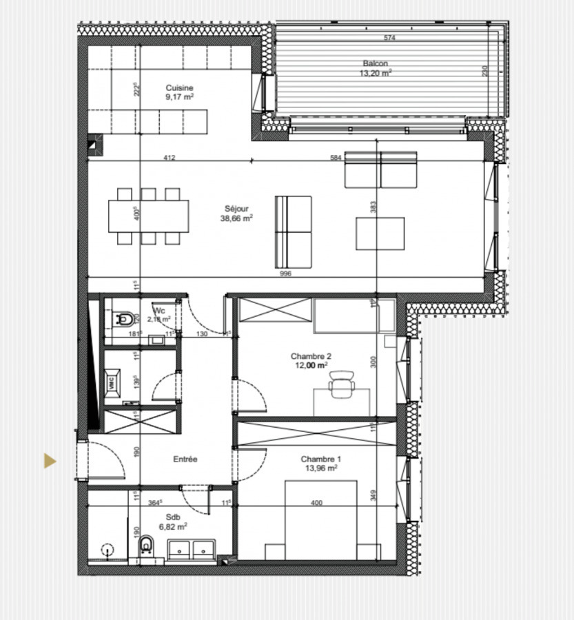 Appartement à vendre 2 chambres à Luxembourg-Belair