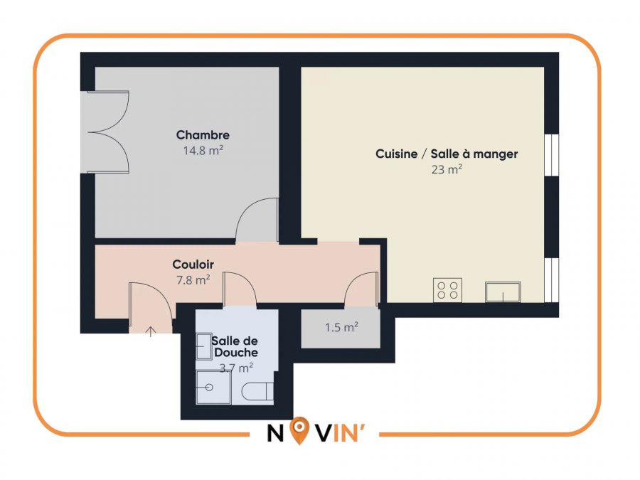 Appartement à vendre 1 chambre à Niederkorn