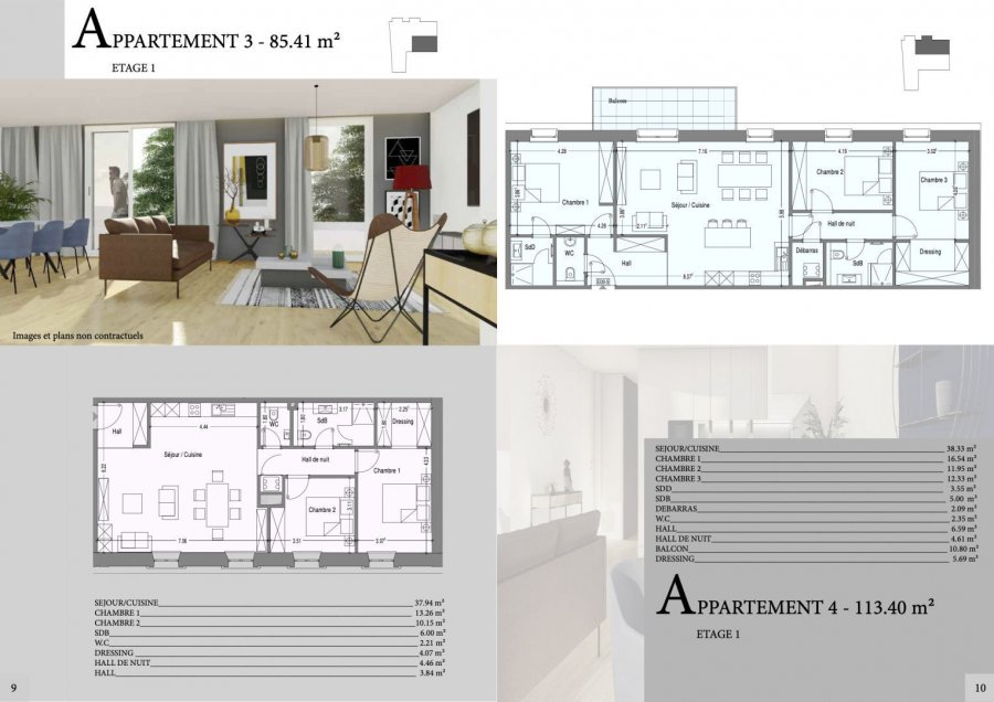 Wohnung zu verkaufen 3 Schlafzimmer in Mondercange