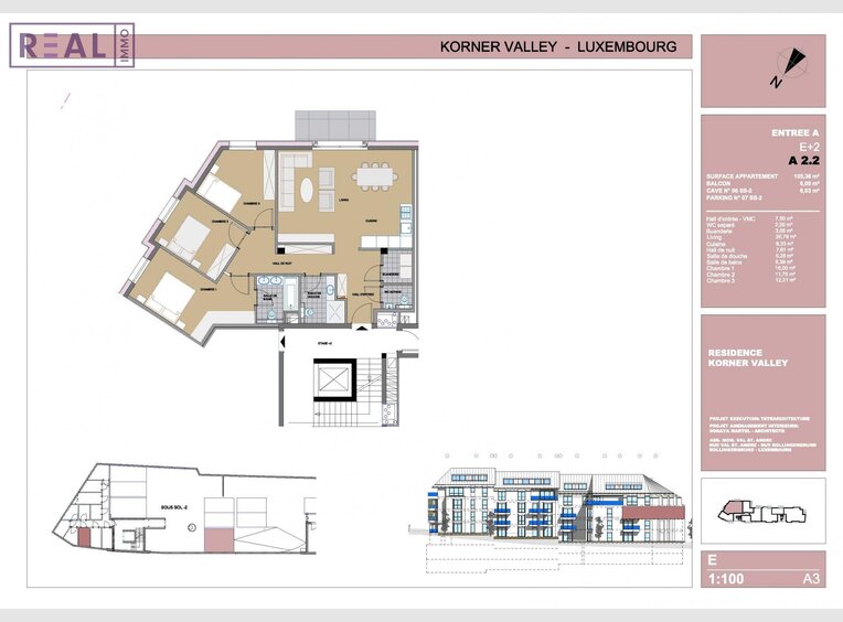 Appartement à vendre 3 Chambres à Luxembourg (LU) - Réf. 6092117