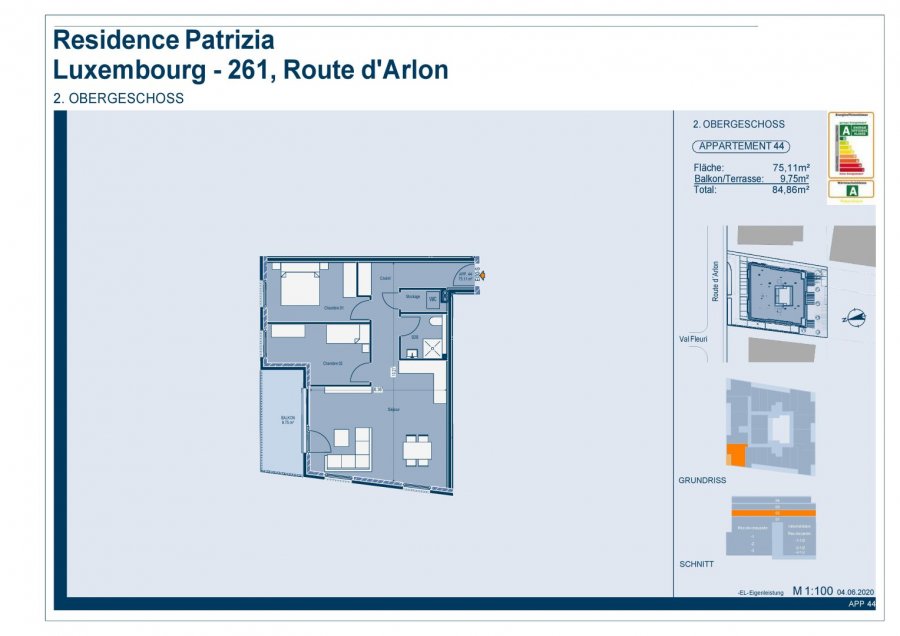 Appartement à vendre 2 chambres à Luxembourg-Belair