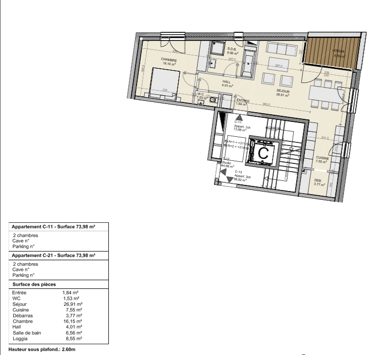 Appartement à louer 1 chambre à Belvaux