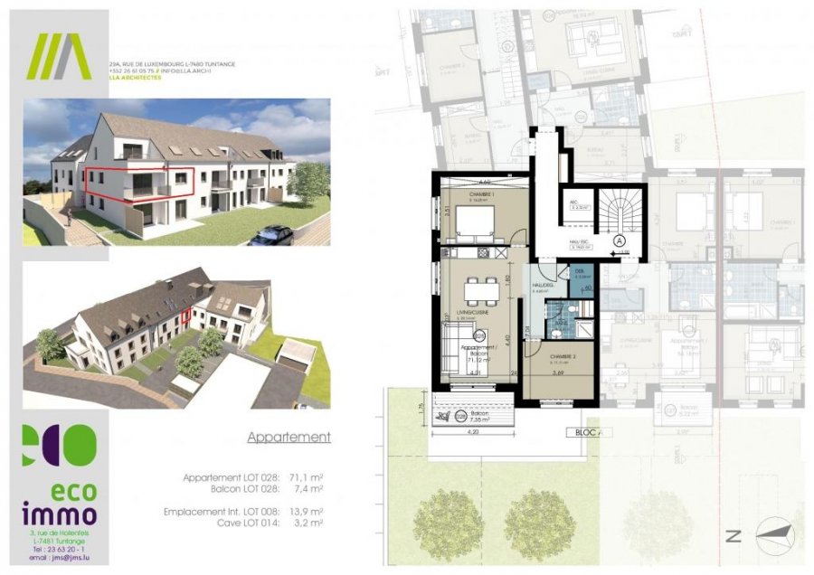 Appartement à vendre 2 chambres à Buschdorf