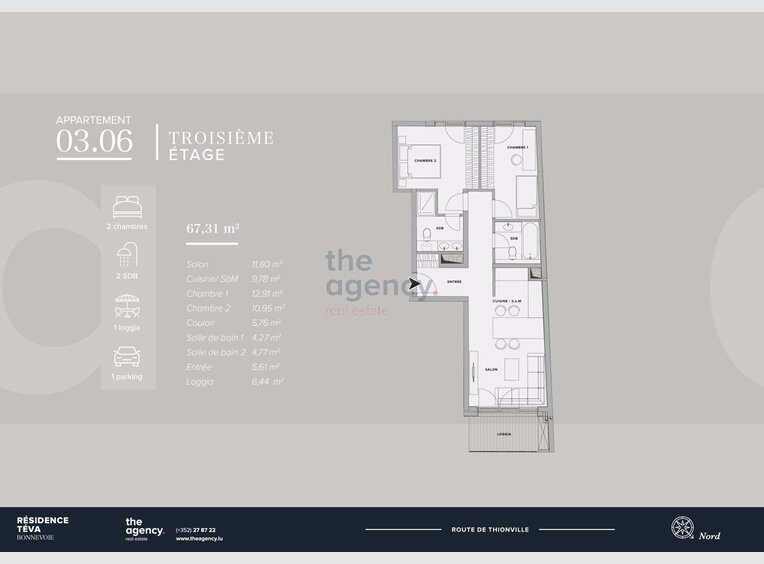 Apartment for sale 2 bedrooms in Luxembourg (LU) - Ref. 7002247