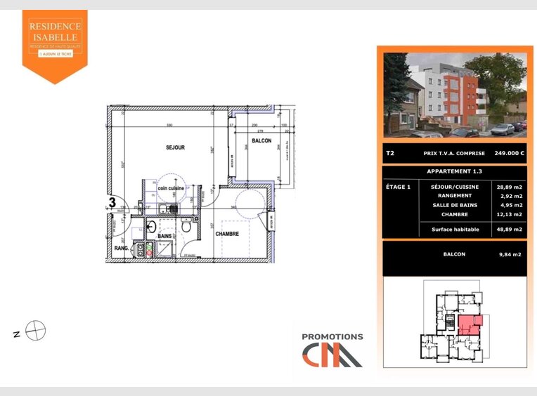 Appartement à vendre 1 Chambre à Audun-le-Tiche - Réf. 7097991