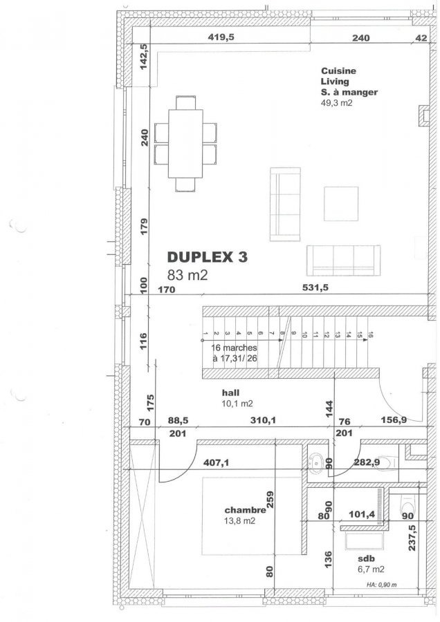 Duplex à vendre 4 chambres à Everlange