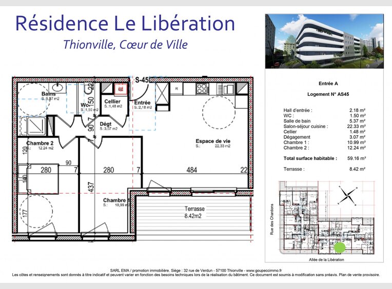 Appartement à vendre F3 à Thionville (FR) - Réf. 6694056