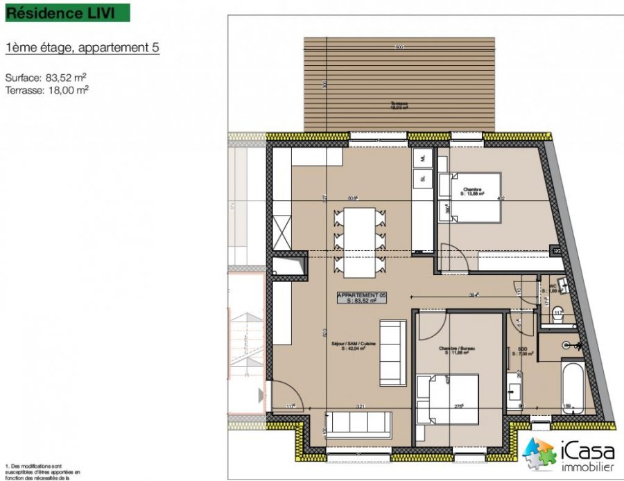 Appartement à vendre 1 chambre à Bertrange
