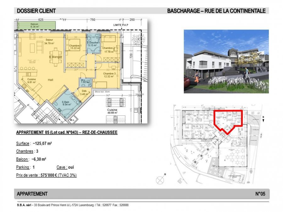 Appartement à vendre 3 chambres à Bascharage