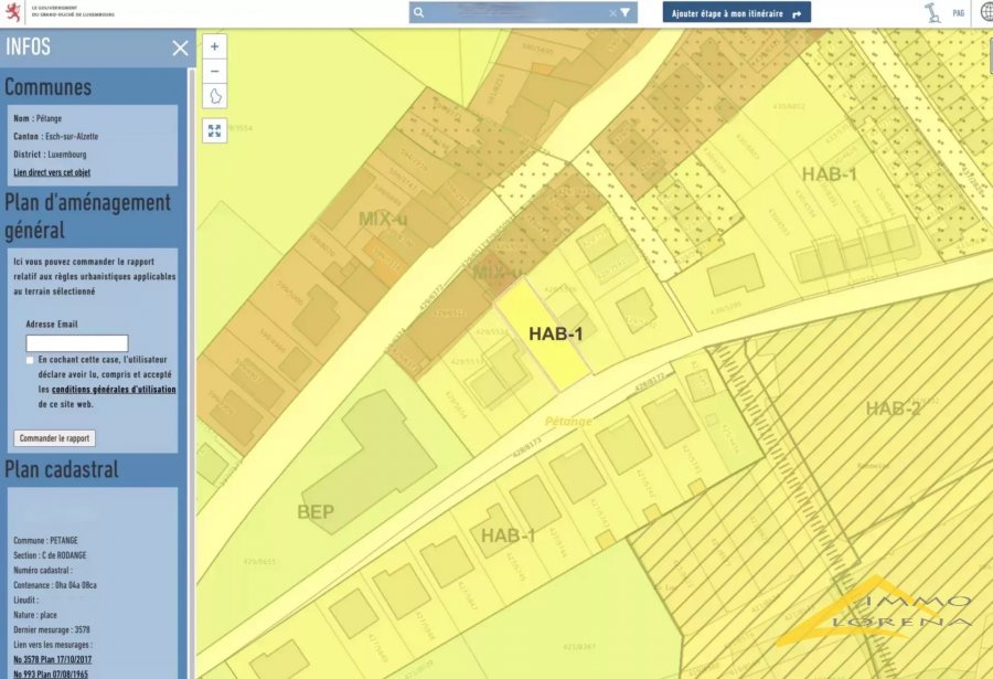 Terrain constructible à vendre à Rodange