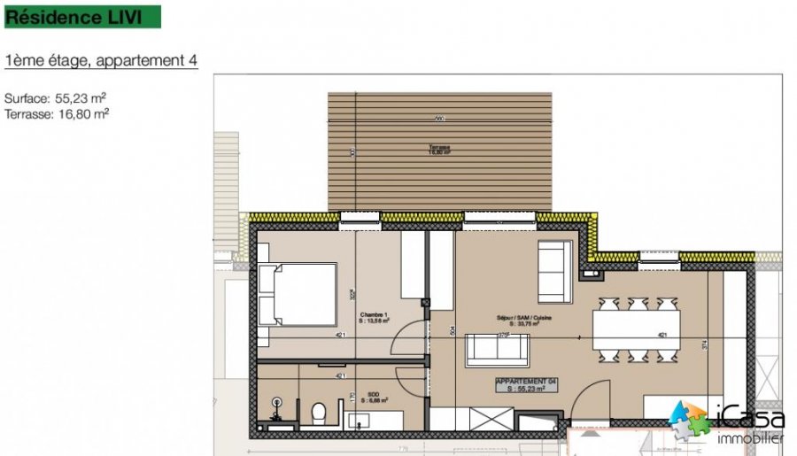 Appartement à vendre 1 chambre à Bertrange