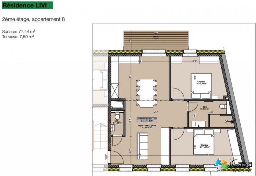 Appartement à vendre 1 chambre à Bertrange