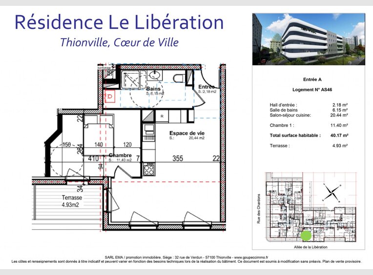 Appartement à vendre F2 à Thionville (FR) - Réf. 6694057