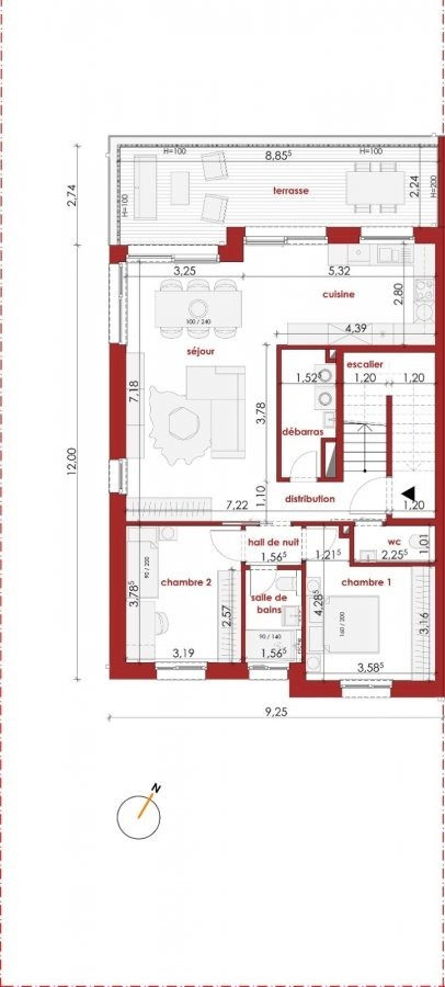 Duplex à vendre 3 chambres à Mondercange