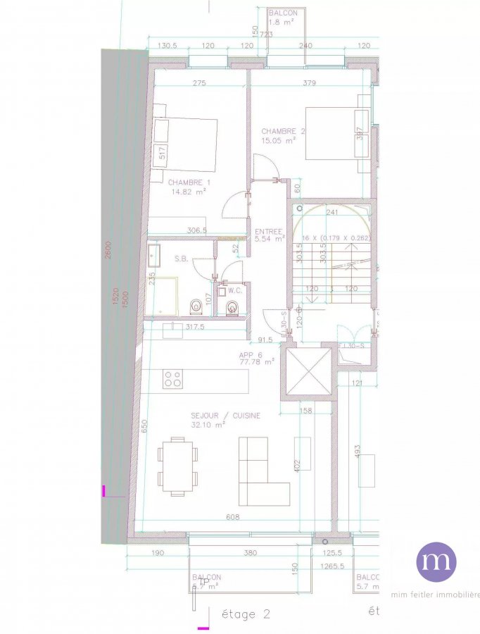 Appartement à vendre 2 chambres à Luxembourg-Hollerich