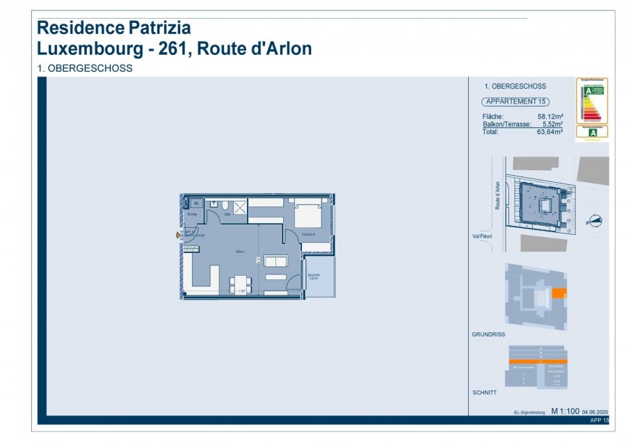 Appartement à vendre 1 chambre à Luxembourg-Belair