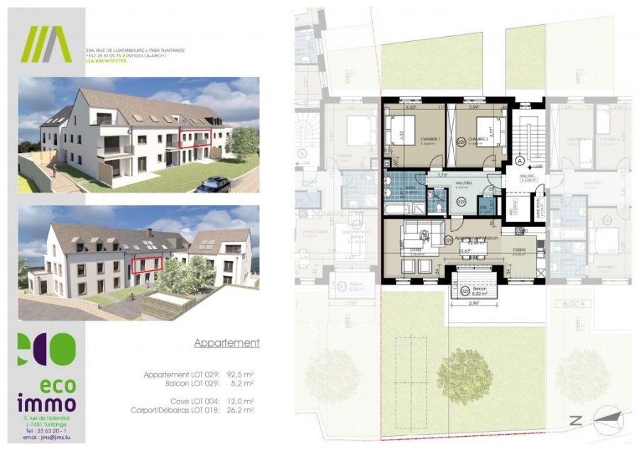 Appartement à vendre 2 chambres à Buschdorf