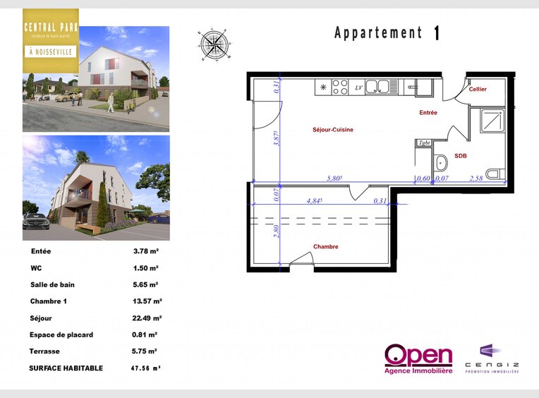 Appartement à vendre F2 à Noisseville (FR) - Réf. 7017003