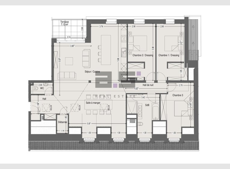 Penthouse for sale 3 bedrooms in Mondercange (LU) - Ref. 7142987