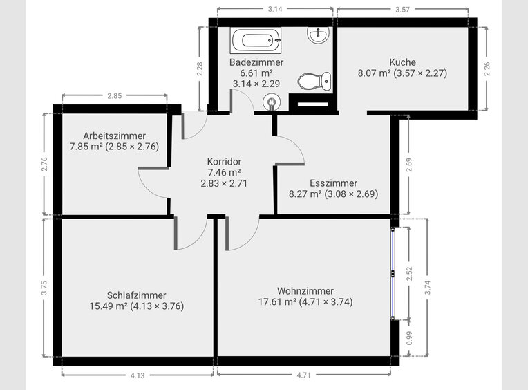 Wohnung zur Miete 3 Zimmer in Heusweiler (DE) - Ref. 7158171