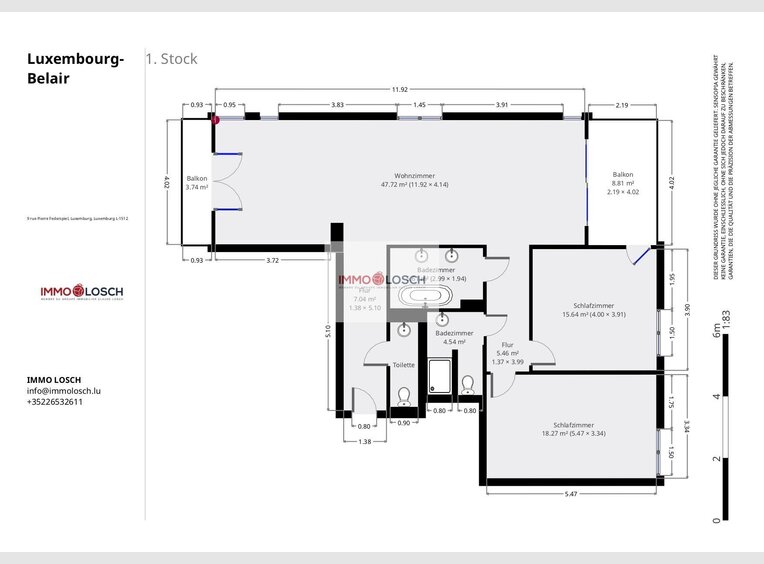 Appartement à louer 2 Chambres à Luxembourg (LU) - Réf. 6210539