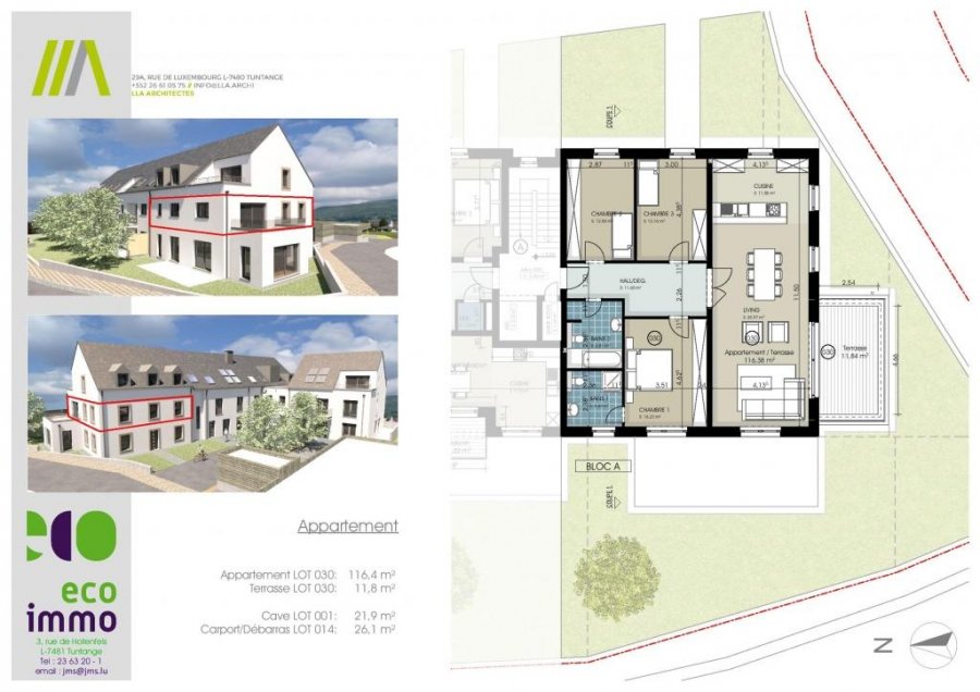 Appartement à vendre 3 chambres à Buschdorf