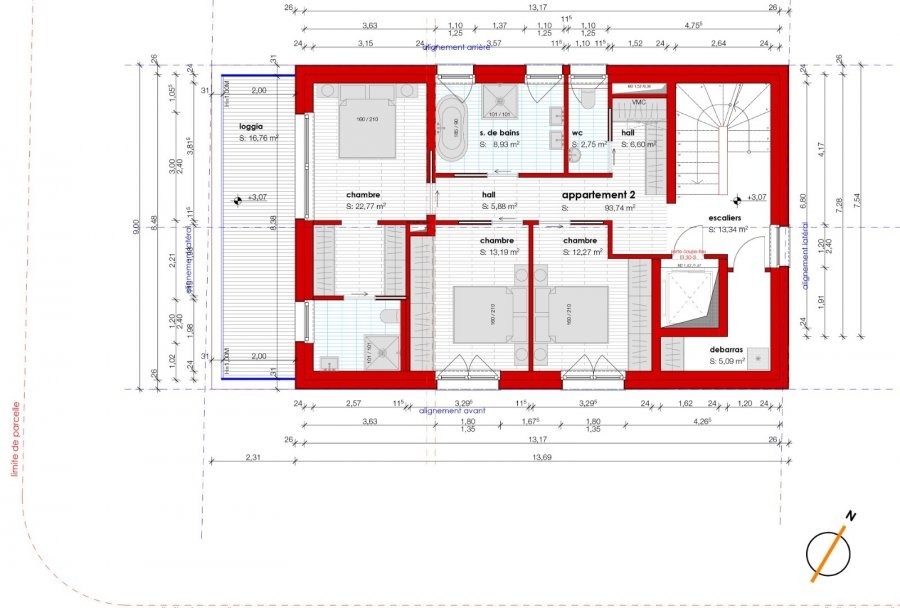 Penthouse à vendre 3 chambres à Luxembourg-Verlorenkost