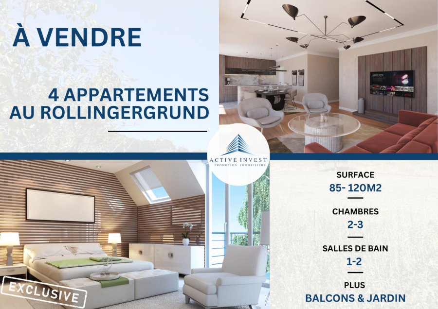 Appartement à vendre 3 chambres à Luxembourg-Rollingergrund