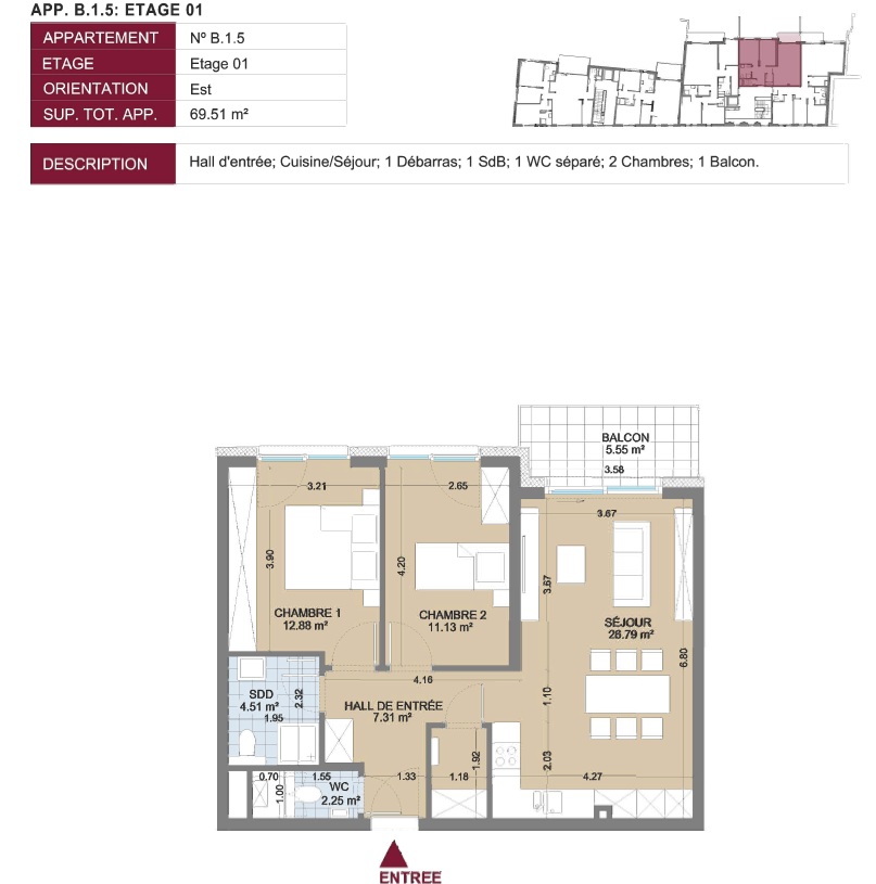 Appartement à vendre 2 chambres à Schieren
