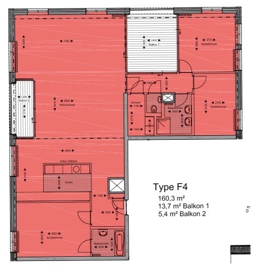 Penthouse à vendre 3 chambres à Belval