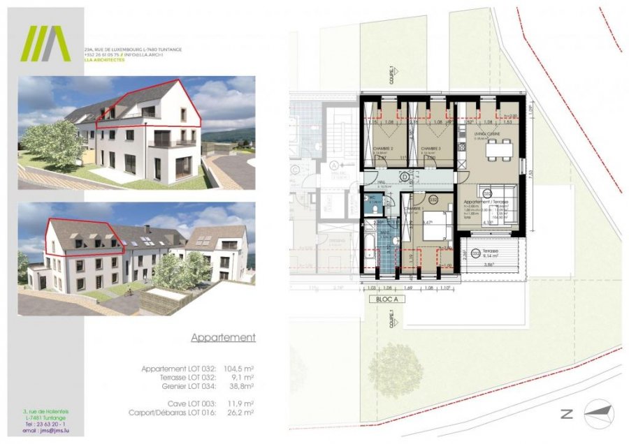 Appartement à vendre 3 chambres à Buschdorf