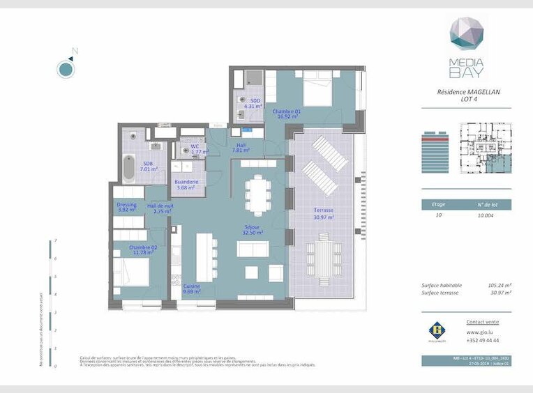 Wohnung zum Kauf 2 Zimmer in Luxembourg (LU) - Ref. 6593870