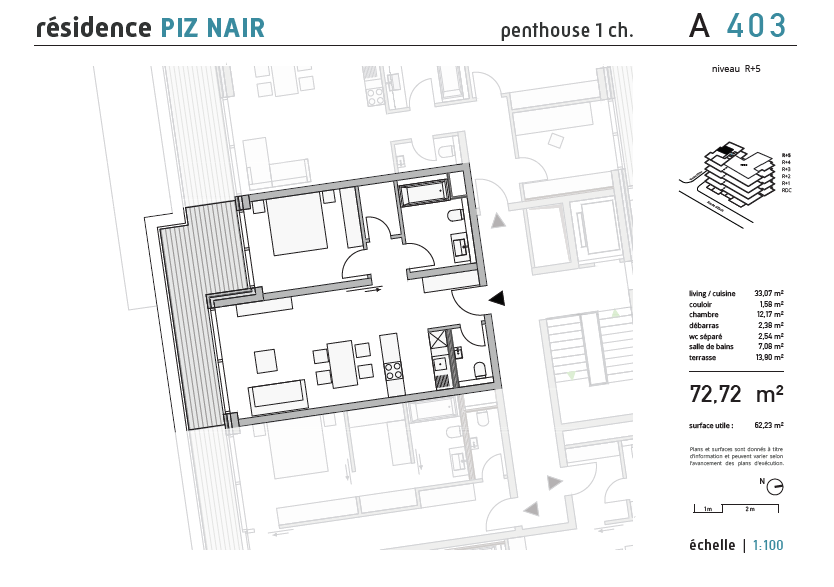 Penthouse to sell 1 bedroom in Luxembourg-Hollerich