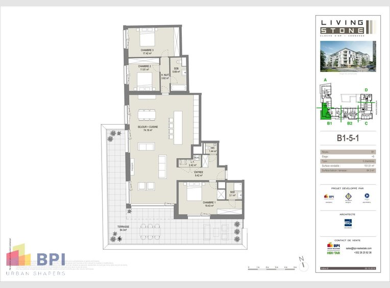 Wohnung zum Kauf 3 Zimmer in Luxembourg (LU) - Ref. 6554030