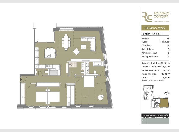 Penthouse à vendre 3 Chambres à Gosseldange (LU) - Réf. 5603822
