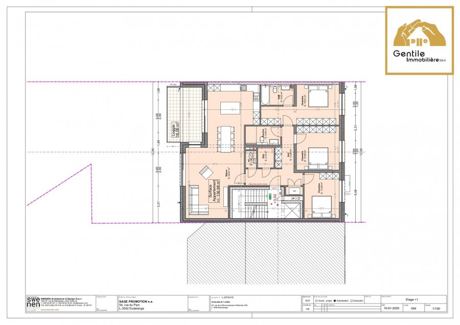 Appartement à vendre 3 chambres à Bascharage